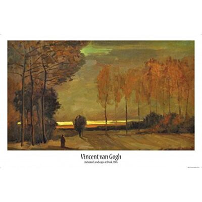 1art1 Vincent Van Gogh Poster Paysage d'automne Au Crépuscule, 1885 Affiche Murale 91x61 cm - Publicité 1art1 Vincent Van Gogh Poster Paysage d'automne Au Crépuscule, 1885 Affiche Murale 91x61 cm - Publicité