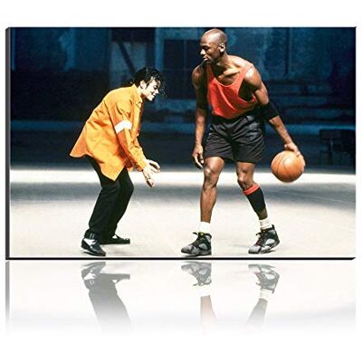 Annick Goutal Michael Jordan Et Michael Jackson, Art, Impression sur Toile, Peinture sur Fond Noir, on Encadrée (40_x_60_cm) - Publicité Annick Goutal Michael Jordan Et Michael Jackson, Art, Impression sur Toile, Peinture sur Fond Noir, on Encadrée (40_x_60_cm) - Publicité