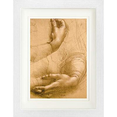 1art1 Leonardo Da Vinci Poster Étude De Mains, vers 1478 Affiche Encadrée avec Passe-Partout Élégant Images Murales dans Un Cadre Photo 40x30 cm - Publicité 1art1 Leonardo Da Vinci Poster Étude De Mains, vers 1478 Affiche Encadrée avec Passe-Partout Élégant Images Murales dans Un Cadre Photo 40x30 cm - Publicité