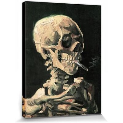 1art1 Vincent Van Gogh Poster Impression sur Toile Tête De Mort À La Cigarette, 1886 Affiche Murale XXL Encadrée Tendue sur Cadre en Bois Tableau 80x60 cm - Publicité 1art1 Vincent Van Gogh Poster Impression sur Toile Tête De Mort À La Cigarette, 1886 Affiche Murale XXL Encadrée Tendue sur Cadre en Bois Tableau 80x60 cm - Publicité