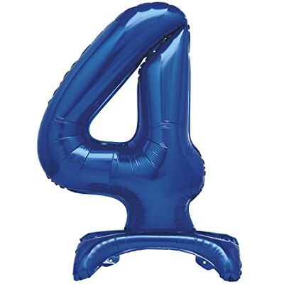 Unique Party 12884 Ballon Géant Debout Numéro 4-76 cm Bleu - Publicité Unique Party 12884 Ballon Géant Debout Numéro 4-76 cm Bleu - Publicité