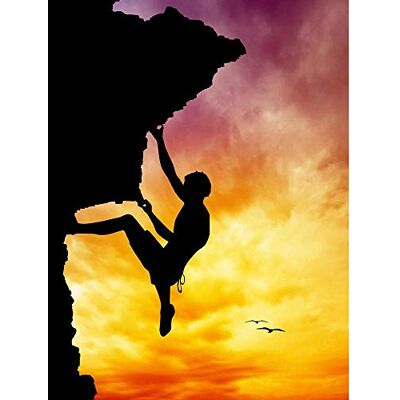 Wee Blue Coo Photo Mock Up Silhouette Sunset Rock Climbing Wall Art Print Mur Décor 30 x 41 cm - Publicité Wee Blue Coo Photo Mock Up Silhouette Sunset Rock Climbing Wall Art Print Mur Décor 30 x 41 cm - Publicité