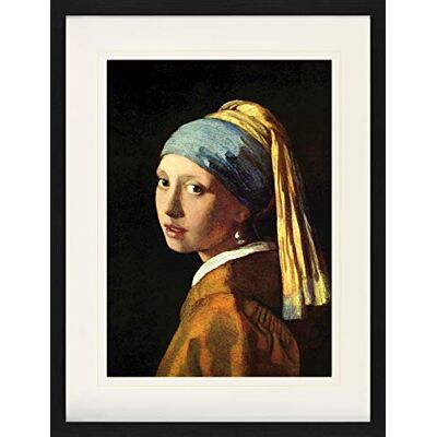 1art1 Johannes Vermeer Poster La Jeune Fille À La Perle, 1665 Affiche Encadrée avec Passe-Partout Élégant Images Murales dans Un Cadre Photo 80x60 cm - Publicité 1art1 Johannes Vermeer Poster La Jeune Fille À La Perle, 1665 Affiche Encadrée avec Passe-Partout Élégant Images Murales dans Un Cadre Photo 80x60 cm - Publicité