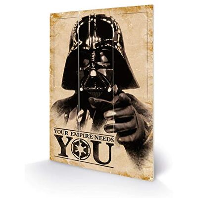 Star Wars Impression sur Bois 29,5 x 20 cm (Your Empire Needs You) - Publicité Star Wars Impression sur Bois 29,5 x 20 cm (Your Empire Needs You) - Publicité