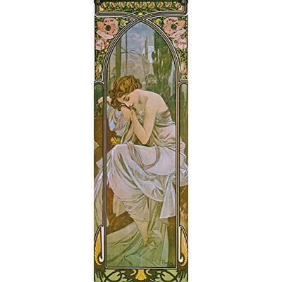 1art1 Alphonse Mucha Poster Les Heures du Jour, Repos De La Nuit, 1899 Affiche Reproduction 91x30 cm - Publicité 1art1 Alphonse Mucha Poster Les Heures du Jour, Repos De La Nuit, 1899 Affiche Reproduction 91x30 cm - Publicité
