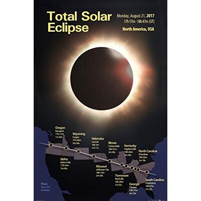 1art1 Éclipse Solaire Poster Éclipse Solaire Totale, 21 Août 2017, Amérique du Nord Affiche Murale 91x61 cm - Publicité 1art1 Éclipse Solaire Poster Éclipse Solaire Totale, 21 Août 2017, Amérique du Nord Affiche Murale 91x61 cm - Publicité