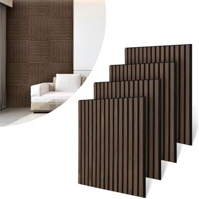 ART Panneaux Acoustiques en Bois-4 Pièces 60 x 60 x 1,8 cm 3D Panneaux Muraux en Placage, Revêtement Mural Intérieur & Panneaux Muraux Absorbants Acoustiques pour Bureau et Maison Noyer Foncé - Publicité ART Panneaux Acoustiques en Bois-4 Pièces 60 x 60 x 1,8 cm 3D Panneaux Muraux en Placage, Revêtement Mural Intérieur & Panneaux Muraux Absorbants Acoustiques pour Bureau et Maison Noyer Foncé - Publicité