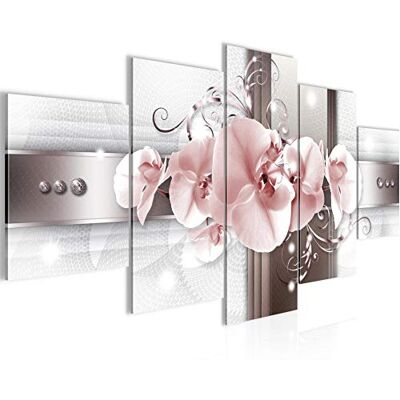 Tableau Fleurs Orchidée 200 x 100 cm 5 Parties XXL Decoration Murale Dessin Gris Rose 008351b - Publicité Tableau Fleurs Orchidée 200 x 100 cm 5 Parties XXL Decoration Murale Dessin Gris Rose 008351b - Publicité