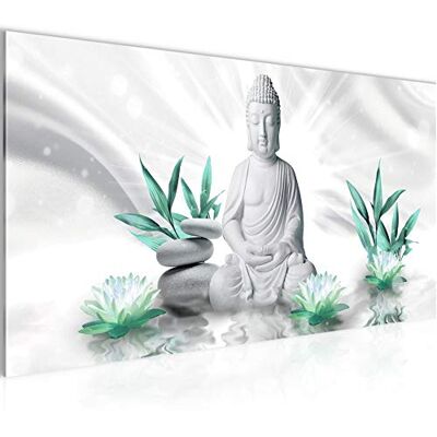 Tableau Decoration Murale Bouddha Feng Shui 1 Partie Moderne Toile non tissée Salon Salle Spa Se Détendre Gris Turquoise 011612b - Publicité Tableau Decoration Murale Bouddha Feng Shui 1 Partie Moderne Toile non tissée Salon Salle Spa Se Détendre Gris Turquoise 011612b - Publicité