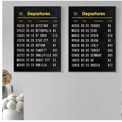 Generic Affiches et Impressions abstraites sur Les départs de l'aéroport, Peinture sur Toile Minimaliste créative, Images d'art Mural, décoration de la Maison, 50x70cmx2, sans Cadre - Publicité Generic Affiches et Impressions abstraites sur Les départs de l'aéroport, Peinture sur Toile Minimaliste créative, Images d'art Mural, décoration de la Maison, 50x70cmx2, sans Cadre - Publicité