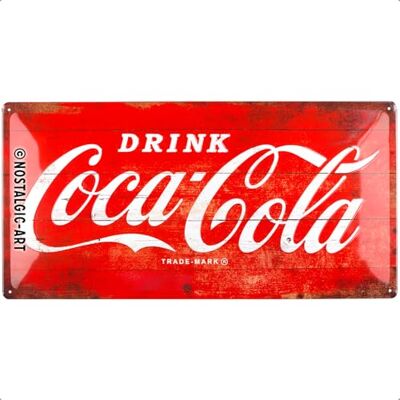 ART Plaque rétro, 25 x 50 cm, Coca-Cola – Logo Red original Coca-Cola license product (OLP), en métal, design vintage, Idée cadeau pour fans de Coke - Publicité ART Plaque rétro, 25 x 50 cm, Coca-Cola – Logo Red original Coca-Cola license product (OLP), en métal, design vintage, Idée cadeau pour fans de Coke - Publicité