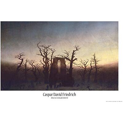 1art1 Caspar David Friedrich Poster Abbaye dans La Forêt De Chênes, 1808 Affiche Murale 91x61 cm - Publicité 1art1 Caspar David Friedrich Poster Abbaye dans La Forêt De Chênes, 1808 Affiche Murale 91x61 cm - Publicité