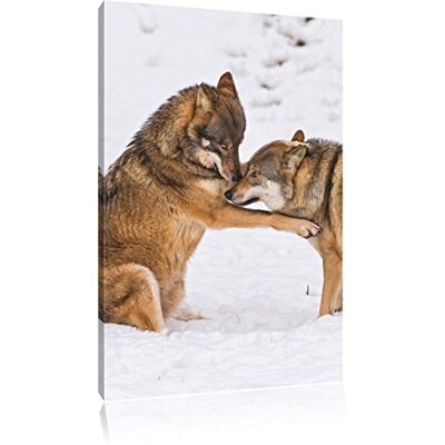 Pixxprint Jouer Meute de Loups Art Toile 100x70cm Murale XXL - Publicité Pixxprint Jouer Meute de Loups Art Toile 100x70cm Murale XXL - Publicité