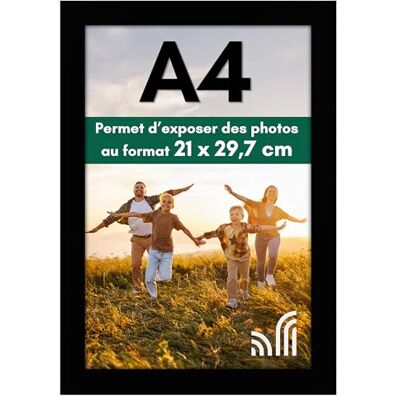 Americanflat Cadre Photo A4 Noir Cadre A4 en MDF avec Verre Incassable Poli, Chevalet et Matériel de Suspension Intégré Format Horizontal et Vertical pour Mur et Dessus de Table - Publicité Americanflat Cadre Photo A4 Noir Cadre A4 en MDF avec Verre Incassable Poli, Chevalet et Matériel de Suspension Intégré Format Horizontal et Vertical pour Mur et Dessus de Table - Publicité