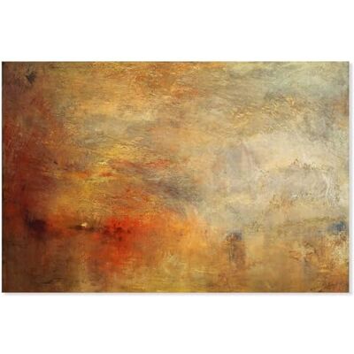 Hexoa Poster Soleil couchant sur Un lac Joseph Mallord William Turner Made in France Affiche Seule 90x60 - Publicité Hexoa Poster Soleil couchant sur Un lac Joseph Mallord William Turner Made in France Affiche Seule 90x60 - Publicité