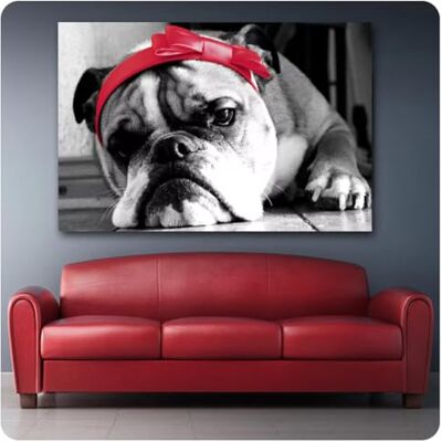 Generic Tableau Mural Bouledogue Animal Noir et Blanc, Affiches et Impressions sur Toile, peintures d'art pour décoration de Salon 50x70cm sans Cadre - Publicité Generic Tableau Mural Bouledogue Animal Noir et Blanc, Affiches et Impressions sur Toile, peintures d'art pour décoration de Salon 50x70cm sans Cadre - Publicité