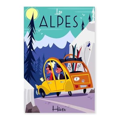 Hexoa Poster de sur la route des alpes Made in France Affiche seule 20x30 - Publicité Hexoa Poster de sur la route des alpes Made in France Affiche seule 20x30 - Publicité