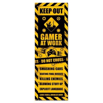 empireposter Empire Interactive Gameration Gaming Caution Poster de porte 53 x 158 cm + 2 baguettes en plastique Noir 62 cm - Publicité empireposter Empire Interactive Gameration Gaming Caution Poster de porte 53 x 158 cm + 2 baguettes en plastique Noir 62 cm - Publicité
