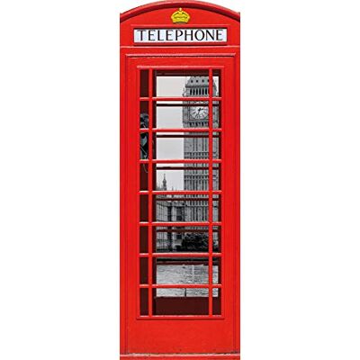 1art1 Londres Poster Cabine Téléphonique Rouge avec Big Ben Et Tamise, Collage Affiche Murale 91x30 cm - Publicité 1art1 Londres Poster Cabine Téléphonique Rouge avec Big Ben Et Tamise, Collage Affiche Murale 91x30 cm - Publicité