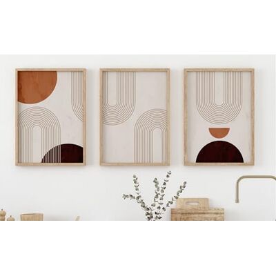Generisch Lot de 3 posters 50 x 70 cm Beige/Marron Art print Lineart Abstrait Minimaliste - Publicité Generisch Lot de 3 posters 50 x 70 cm Beige/Marron Art print Lineart Abstrait Minimaliste - Publicité