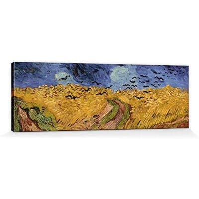 1art1 Vincent Van Gogh Poster Impression sur Toile Champs De Blé Aux Corbeaux, 1890 Affiche Murale XXL Encadrée Tendue sur Cadre en Bois Tableau 120x40 cm - Publicité 1art1 Vincent Van Gogh Poster Impression sur Toile Champs De Blé Aux Corbeaux, 1890 Affiche Murale XXL Encadrée Tendue sur Cadre en Bois Tableau 120x40 cm - Publicité
