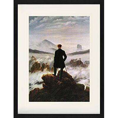 1art1 Caspar David Friedrich Poster Le Voyageur Contemplant Une Mer De Nuages, 1818 Affiche Encadrée avec Passe-Partout Élégant Images Murales dans Un Cadre Photo 80x60 cm - Publicité 1art1 Caspar David Friedrich Poster Le Voyageur Contemplant Une Mer De Nuages, 1818 Affiche Encadrée avec Passe-Partout Élégant Images Murales dans Un Cadre Photo 80x60 cm - Publicité