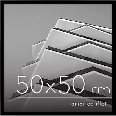 Americanflat Cadre Photo 50x50 cm Noir Cadre 50x50 cm avec Bordure Fine, Plexi Poli, Matériel de Suspension Intégré pour Mur - Publicité Americanflat Cadre Photo 50x50 cm Noir Cadre 50x50 cm avec Bordure Fine, Plexi Poli, Matériel de Suspension Intégré pour Mur - Publicité