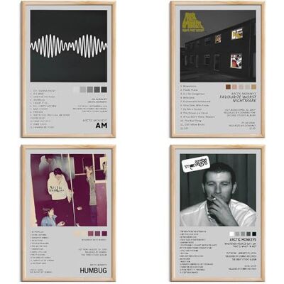 omle Arctic Monkeys Affiches Album de Musique Couverture Affiches Impression Ensemble de 4 Pièces Esthétique Toile Mur Art pour Fille et Garçon Adolescents Dortoir Décor 8x12 pouces Sans Cadre - Publicité omle Arctic Monkeys Affiches Album de Musique Couverture Affiches Impression Ensemble de 4 Pièces Esthétique Toile Mur Art pour Fille et Garçon Adolescents Dortoir Décor 8x12 pouces Sans Cadre - Publicité