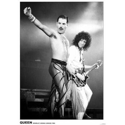 Close Up Poster Queen Live at Wembley Arena1984, Freddy Mercury & Brian May, impression artistique, poster de tour, en couleur, 59,5 x 84 cm - Publicité Close Up Poster Queen Live at Wembley Arena1984, Freddy Mercury & Brian May, impression artistique, poster de tour, en couleur, 59,5 x 84 cm - Publicité
