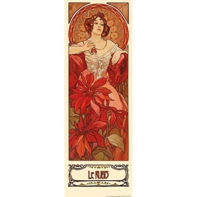 1art1 Alphonse Mucha Poster Les Pierres Précieuses, Le Rubis 1900 Affiche Reproduction 91x30 cm - Publicité 1art1 Alphonse Mucha Poster Les Pierres Précieuses, Le Rubis 1900 Affiche Reproduction 91x30 cm - Publicité