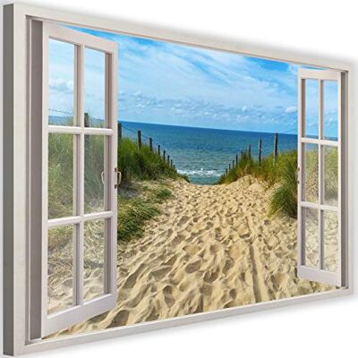 Feeby Impression sur toile Fenêtre Plage Mer Nature XXL 120x80 cm 1 pièce Tableaux Tableau Mural Moderne Décoration Murale Design Cuisine Salon Chambre à coucher Mer du Nord Mer Baltique Multicolore - Publicité Feeby Impression sur toile Fenêtre Plage Mer Nature XXL 120x80 cm 1 pièce Tableaux Tableau Mural Moderne Décoration Murale Design Cuisine Salon Chambre à coucher Mer du Nord Mer Baltique Multicolore - Publicité