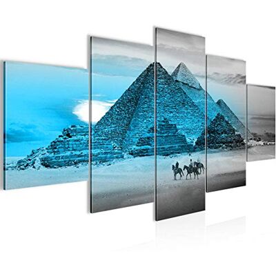 Tableau Egypte Pyramides 200 x 100 cm 5 Parties XXL Decoration Murale Dessin Bleu 601851b - Publicité Tableau Egypte Pyramides 200 x 100 cm 5 Parties XXL Decoration Murale Dessin Bleu 601851b - Publicité