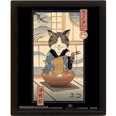 PYRAMID INTERNATIONAL Vincent Trinidad - Affiche 3D encadrée Neko Ramen Ukiyo-E - Publicité PYRAMID INTERNATIONAL Vincent Trinidad - Affiche 3D encadrée Neko Ramen Ukiyo-E - Publicité