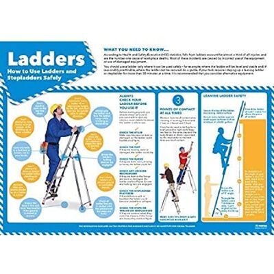 Daydream Education Poster de sécurité pour échelle en papier brillant laminé 850 x 594 mm (A1) - Publicité Daydream Education Poster de sécurité pour échelle en papier brillant laminé 850 x 594 mm (A1) - Publicité