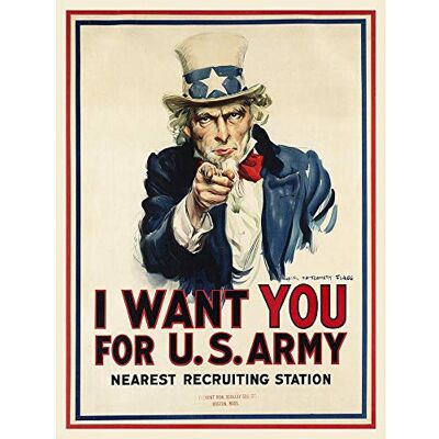 Wee Blue Coo War WWI USA Uncle Sam Want You Army Iconic Wall Art Print Mur Décor 30 x 41 cm - Publicité Wee Blue Coo War WWI USA Uncle Sam Want You Army Iconic Wall Art Print Mur Décor 30 x 41 cm - Publicité