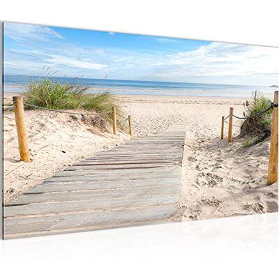ART Tableau Plage Mer Moderne Tableau Decoracion Murale Panorama Beige Bleu Salle 607314b - Publicité ART Tableau Plage Mer Moderne Tableau Decoracion Murale Panorama Beige Bleu Salle 607314b - Publicité