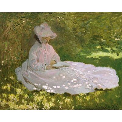 1art1 Claude Monet Poster Impression sur Toile Le Printemps, La Liseuse, 1872 Affiche Murale XXL Encadrée Tendue sur Cadre en Bois Tableau 50x40 cm - Publicité 1art1 Claude Monet Poster Impression sur Toile Le Printemps, La Liseuse, 1872 Affiche Murale XXL Encadrée Tendue sur Cadre en Bois Tableau 50x40 cm - Publicité