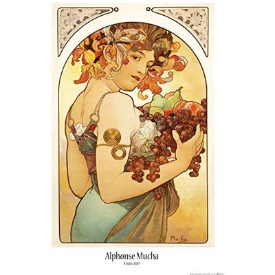 1art1 Alphonse Mucha Poster Fruits, 1897 Affiche Murale 91x61 cm - Publicité 1art1 Alphonse Mucha Poster Fruits, 1897 Affiche Murale 91x61 cm - Publicité