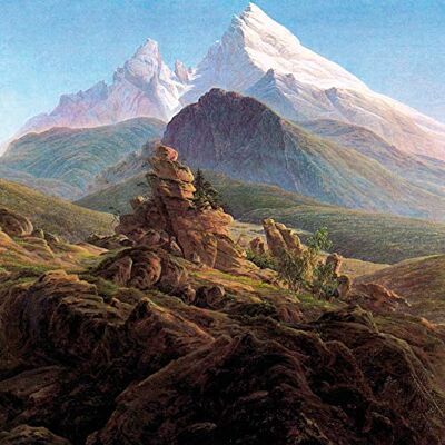 1art1 Caspar David Friedrich Poster Le Watzmann, vers 1824-1825, Détail Affiche Reproduction 40x40 cm - Publicité 1art1 Caspar David Friedrich Poster Le Watzmann, vers 1824-1825, Détail Affiche Reproduction 40x40 cm - Publicité
