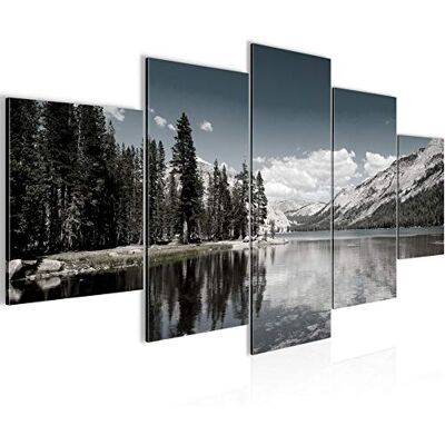Tableau Paysage Montagnes 200 x 100 cm 5 Parties XXL Decoration Murale Dessin Gris 606851c - Publicité Tableau Paysage Montagnes 200 x 100 cm 5 Parties XXL Decoration Murale Dessin Gris 606851c - Publicité