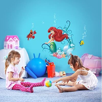 KOMAR Ariel Stickers Muraux - 50x70cm - Thème Sous-Marin - Publicité KOMAR Ariel Stickers Muraux - 50x70cm - Thème Sous-Marin - Publicité