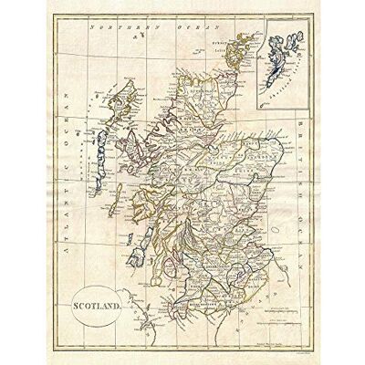 Wee Blue Coo 1799 Clement Cruttwell Map Scotland Vintage Wall Art Print Mur Décor 30 x 41 cm - Publicité Wee Blue Coo 1799 Clement Cruttwell Map Scotland Vintage Wall Art Print Mur Décor 30 x 41 cm - Publicité