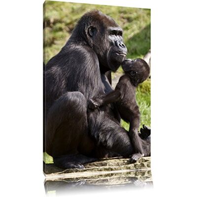 Pixxprint Gorilla bébé embrassant sa mère Toile, XXL photos complètement encadrée avec de grandes images de coin, art impression sur la photo murale avec cadre, moins cher que la peinture ou une peinture à l'huile, pas une affiche ou bannière - Publicité Pixxprint Gorilla bébé embrassant sa mère Toile, XXL photos complètement encadrée avec de grandes images de coin, art impression sur la photo murale avec cadre, moins cher que la peinture ou une peinture à l'huile, pas une affiche ou bannière - Publicité