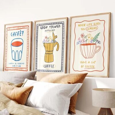 champracer Lot de 3 posters muraux abstraits cuisine café pâtes Modernes art mural Affiches et impressions artistiques pour appartement, café, bar (40 * 50 cm, B) - Publicité champracer Lot de 3 posters muraux abstraits cuisine café pâtes Modernes art mural Affiches et impressions artistiques pour appartement, café, bar (40 * 50 cm, B) - Publicité