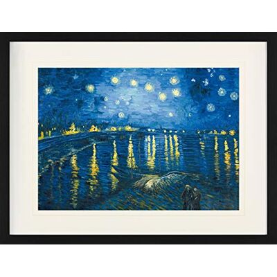 1art1 Vincent Van Gogh Poster La Nuit Étoilée sur Le Rhône, 1888 Affiche Encadrée avec Passe-Partout Élégant Images Murales dans Un Cadre Photo 80x60 cm - Publicité 1art1 Vincent Van Gogh Poster La Nuit Étoilée sur Le Rhône, 1888 Affiche Encadrée avec Passe-Partout Élégant Images Murales dans Un Cadre Photo 80x60 cm - Publicité