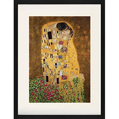 1art1 Gustav Klimt Poster Le Baiser II Affiche Encadrée avec Passe-Partout Élégant Images Murales dans Un Cadre Photo 80x60 cm - Publicité 1art1 Gustav Klimt Poster Le Baiser II Affiche Encadrée avec Passe-Partout Élégant Images Murales dans Un Cadre Photo 80x60 cm - Publicité