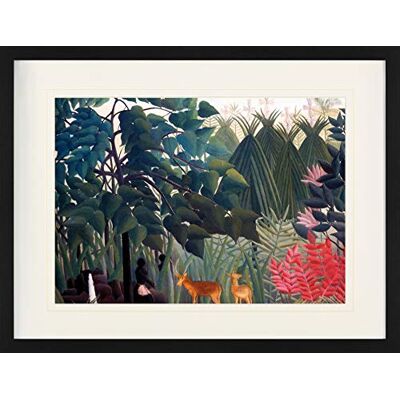 1art1 Henri Rousseau Poster La Chute d'eau, 1910 Affiche Encadrée avec Passe-Partout Élégant Images Murales dans Un Cadre Photo 80x60 cm - Publicité 1art1 Henri Rousseau Poster La Chute d'eau, 1910 Affiche Encadrée avec Passe-Partout Élégant Images Murales dans Un Cadre Photo 80x60 cm - Publicité