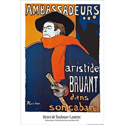 1art1 Henri De Toulouse-Lautrec Poster Aristide Bruant dans Son Cabaret Affiche Murale 91x61 cm - Publicité 1art1 Henri De Toulouse-Lautrec Poster Aristide Bruant dans Son Cabaret Affiche Murale 91x61 cm - Publicité