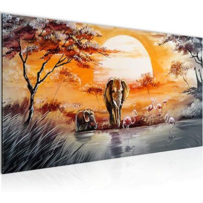 Tableau Decoration Murale Afrique L'Éléphant 1 Partie Moderne Toile non tissée Salon Salle Flamant Gris Orange 001112a - Publicité Tableau Decoration Murale Afrique L'Éléphant 1 Partie Moderne Toile non tissée Salon Salle Flamant Gris Orange 001112a - Publicité