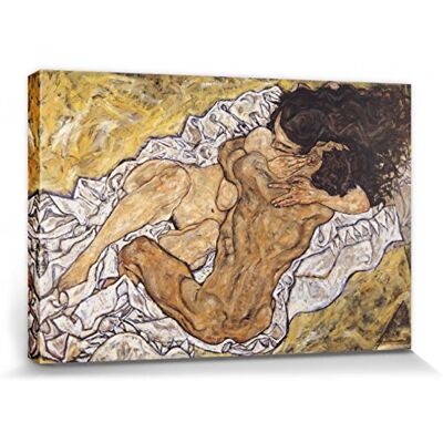 1art1 Egon Schiele Poster Impression sur Toile L'Étreinte, Amants II, 1917 Affiche Murale XXL Encadrée Tendue sur Cadre en Bois Tableau 30x20 cm - Publicité 1art1 Egon Schiele Poster Impression sur Toile L'Étreinte, Amants II, 1917 Affiche Murale XXL Encadrée Tendue sur Cadre en Bois Tableau 30x20 cm - Publicité